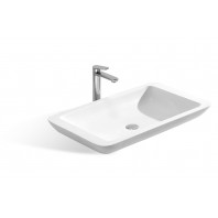 31-1/2-Inch Stone Resin Solid Surface Rectangular Bathroom Vessel Sink